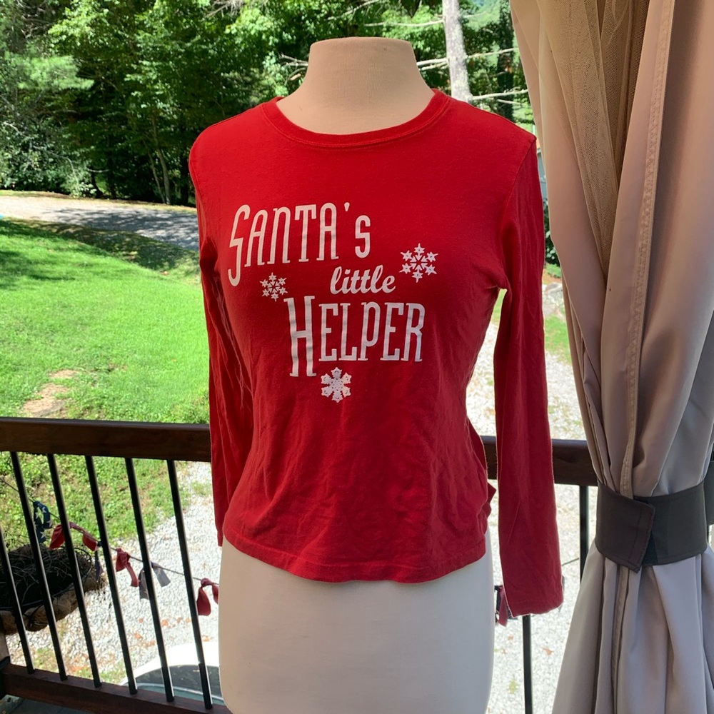 🎄 Santa’s Little Helper long sleeve Juniors Lg 🎄